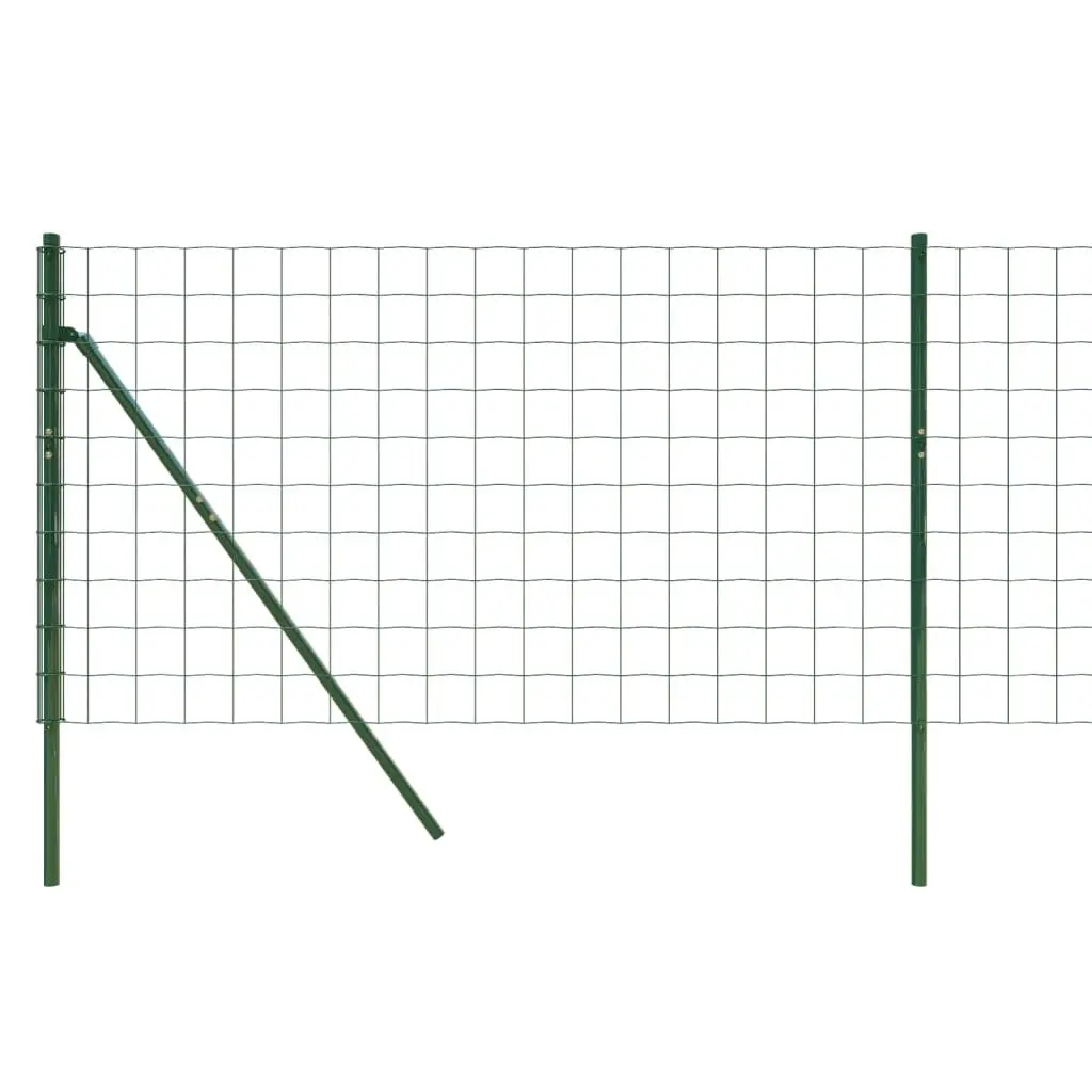 Wire Mesh Fence Panel Galvanised Steel Green 1x25m