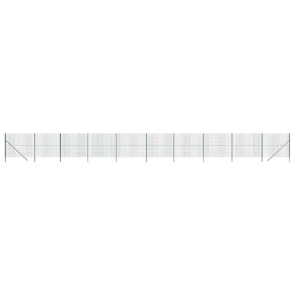 Wire Mesh Fence Panel Galvanised Steel Green 1.4x25 m