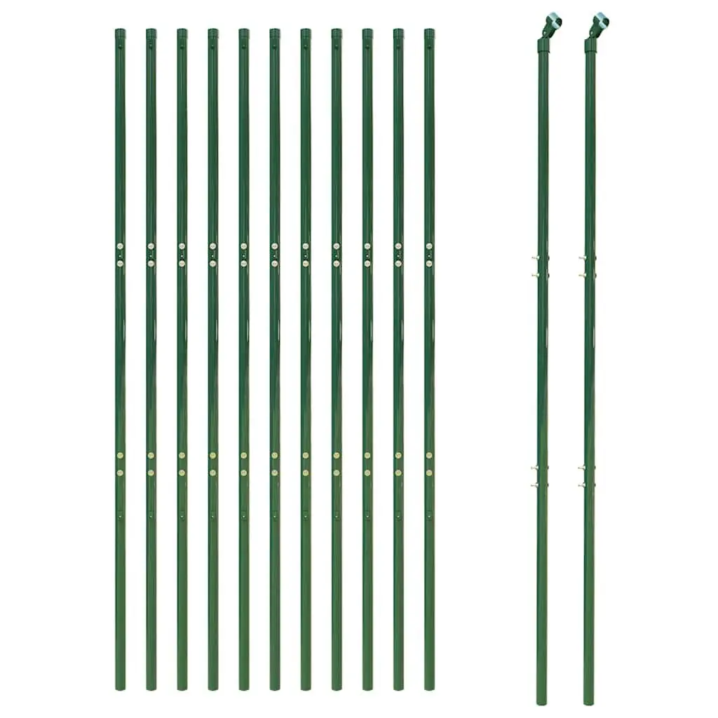 Wire Mesh Fence Panel Galvanised Steel Green 1.4x25 m