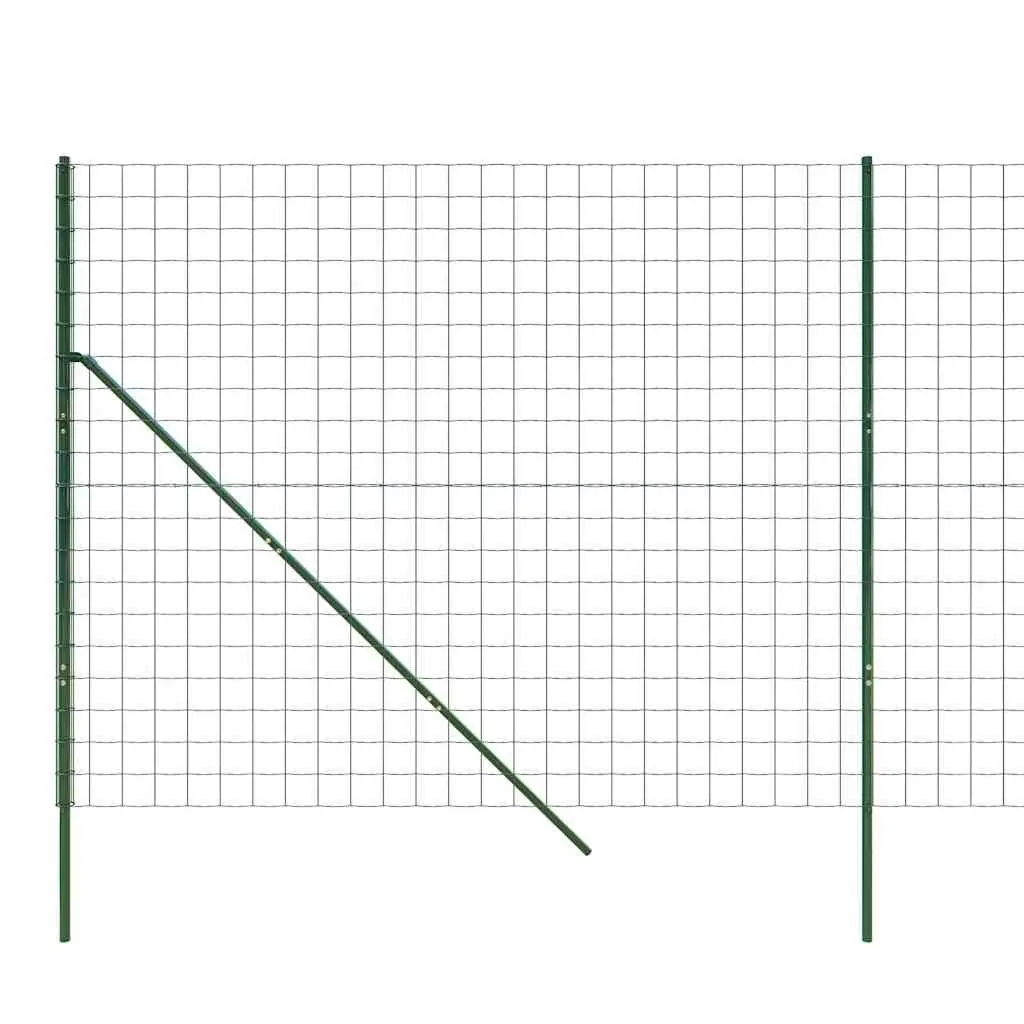 Wire Mesh Fence Panel Galvanised Steel Green 1.4x25 m