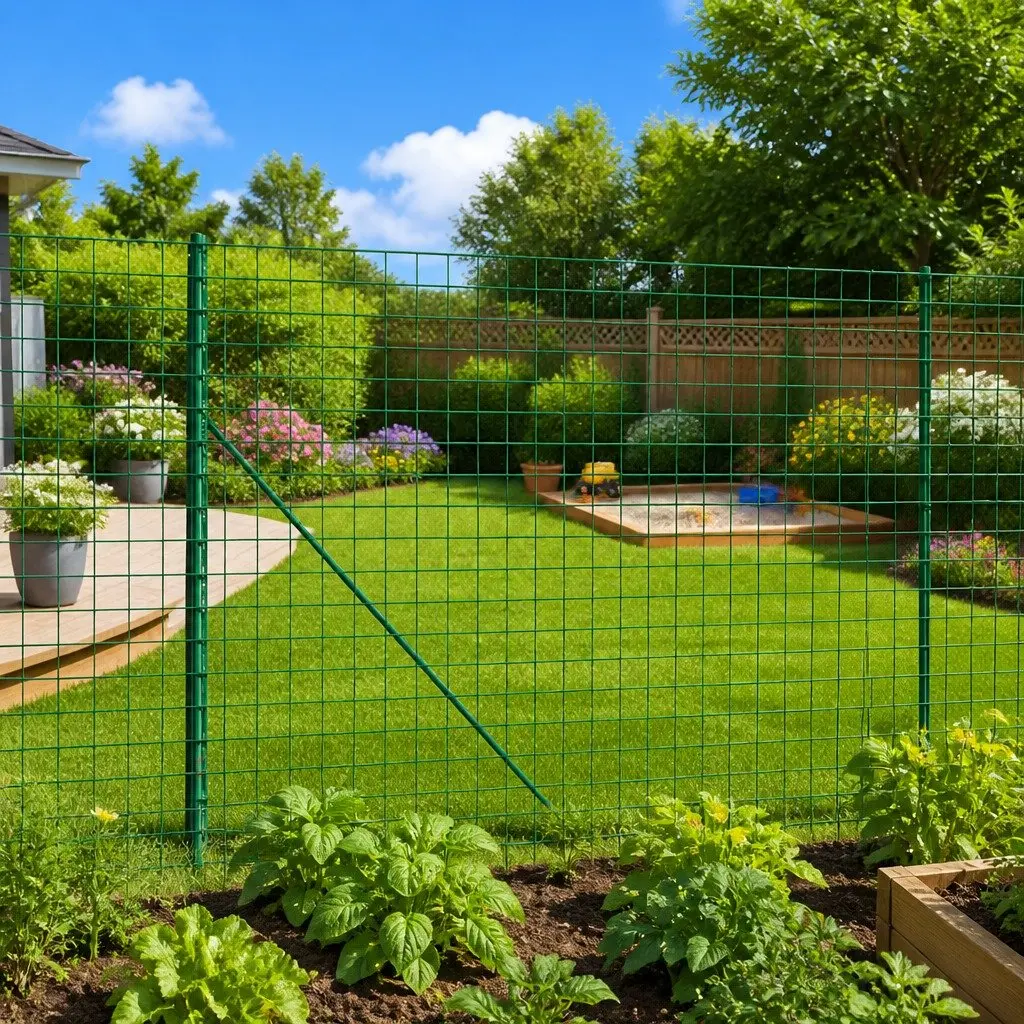 Wire Mesh Fence Panel Galvanised Steel Green 1.6 x 25 m