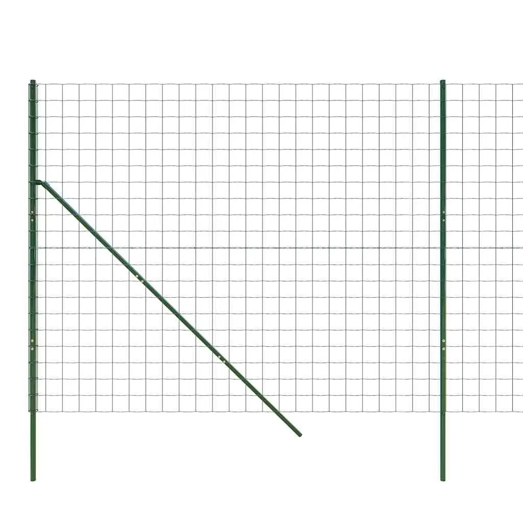 Wire Mesh Fence Panel Galvanised Steel Green 1.6 x 25 m