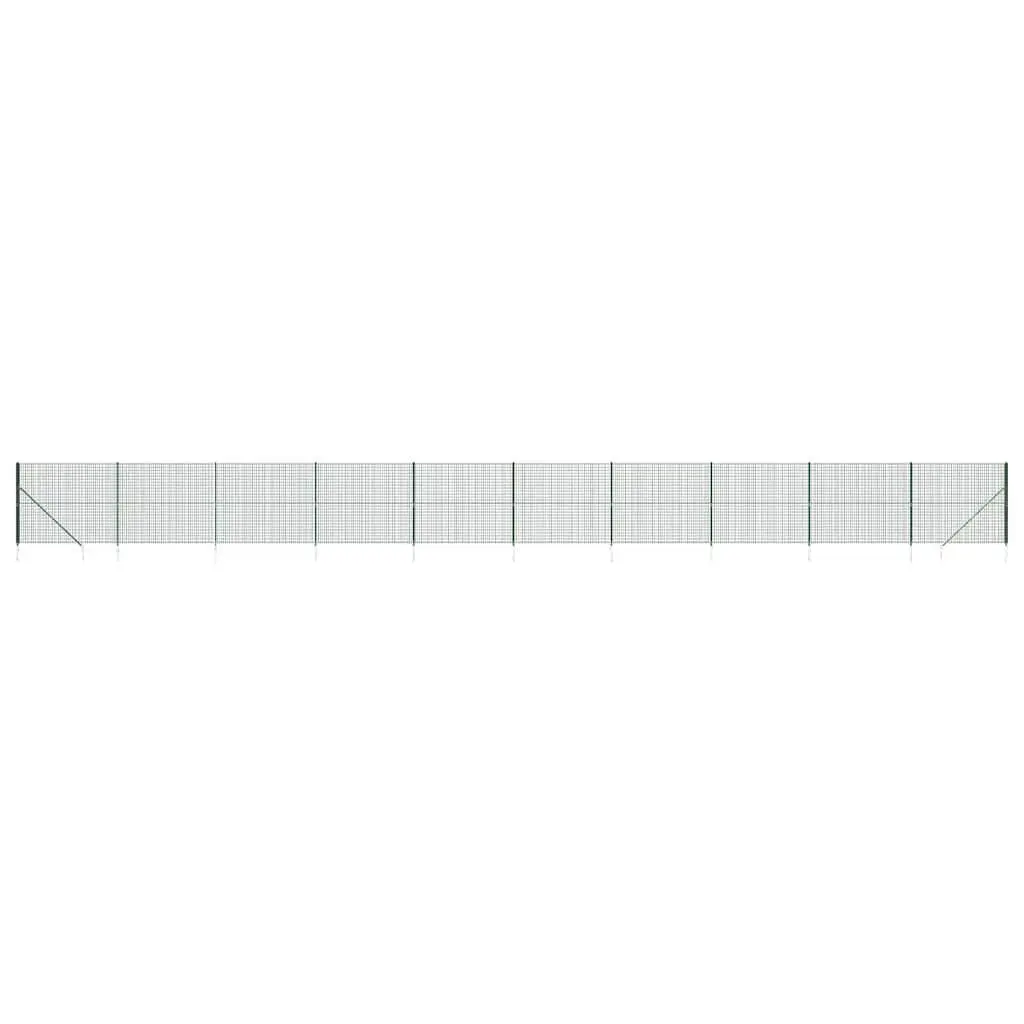 Wire Mesh Fence with Spike Anchors Green 1.4 x 25m