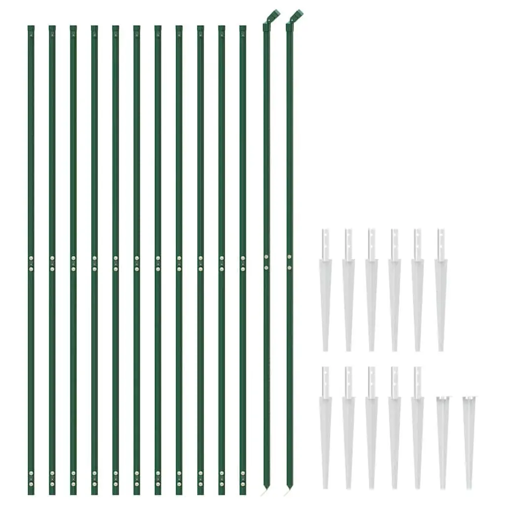 Wire Mesh Fence with Spike Anchors Green 1.4 x 25m