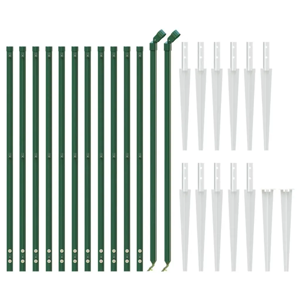 Wire Mesh Fence with Spike Anchors Green 1x25m