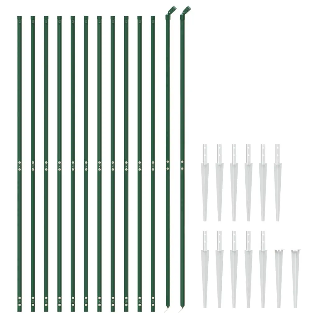 Wire Mesh Fence Panel Durable Green 1.4m Height 25m Length with Spike Anchors for Garden Barrier