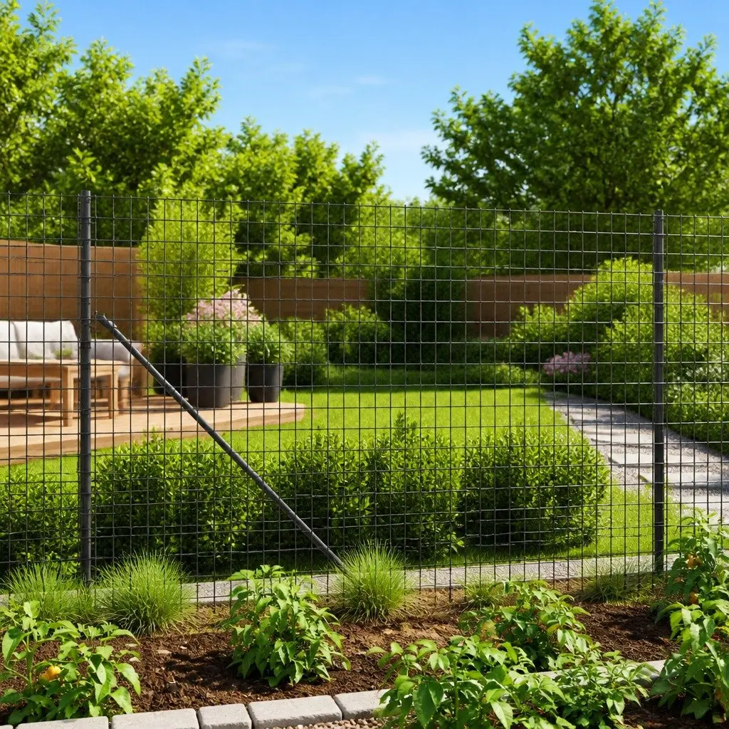 Wire Mesh Fence Panel Galvanised Steel Anthracite 1.4x25m