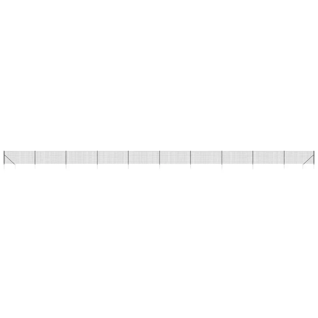 Wire Mesh Fence Panel Anthracite Steel with Spike Anchors 1x25m