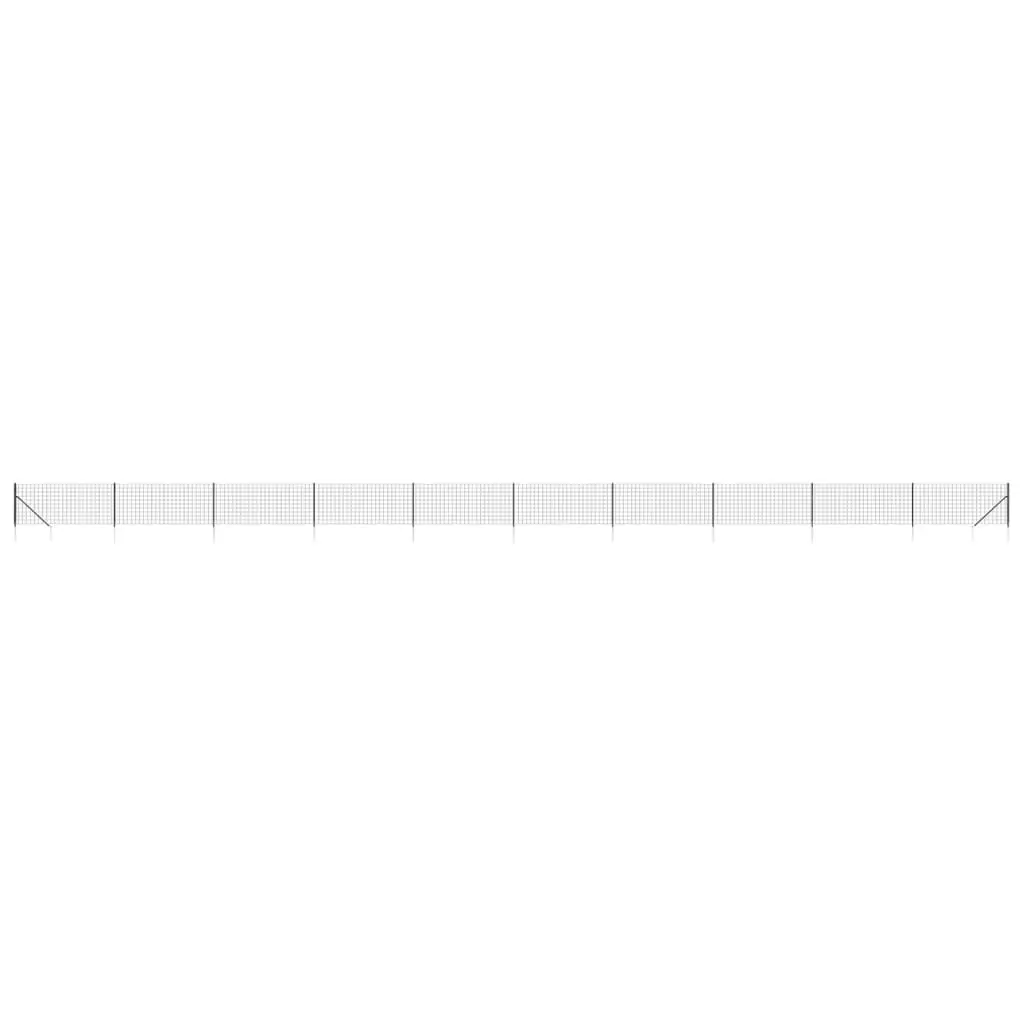 Wire Mesh Fence Panel with Spike Anchors, Anthracite