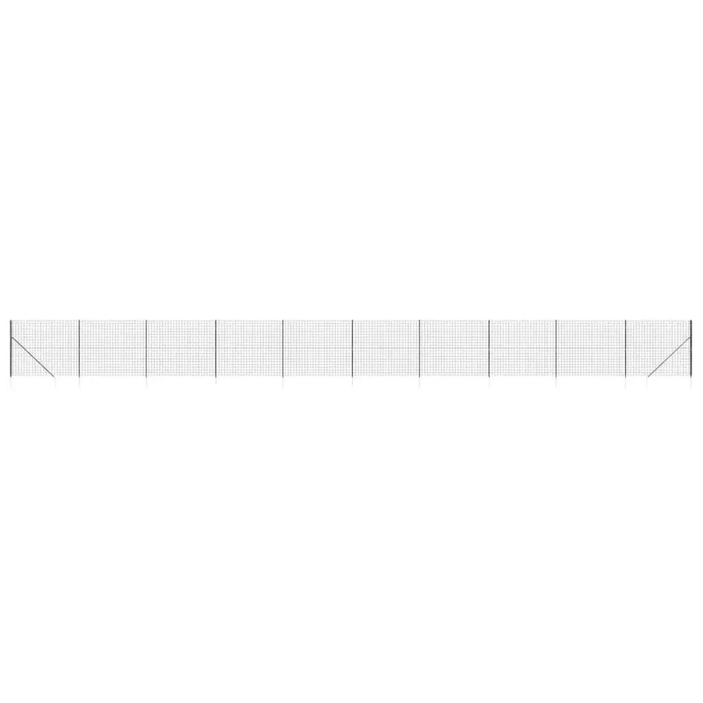 Wire Mesh Fence Panels Anthracite 1.6 m x 25 m with Spike Anchors