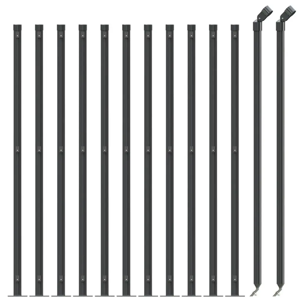 Wire Mesh Fence Panel with Flange Anthracite 1x25m Garden Barrier Enclosure