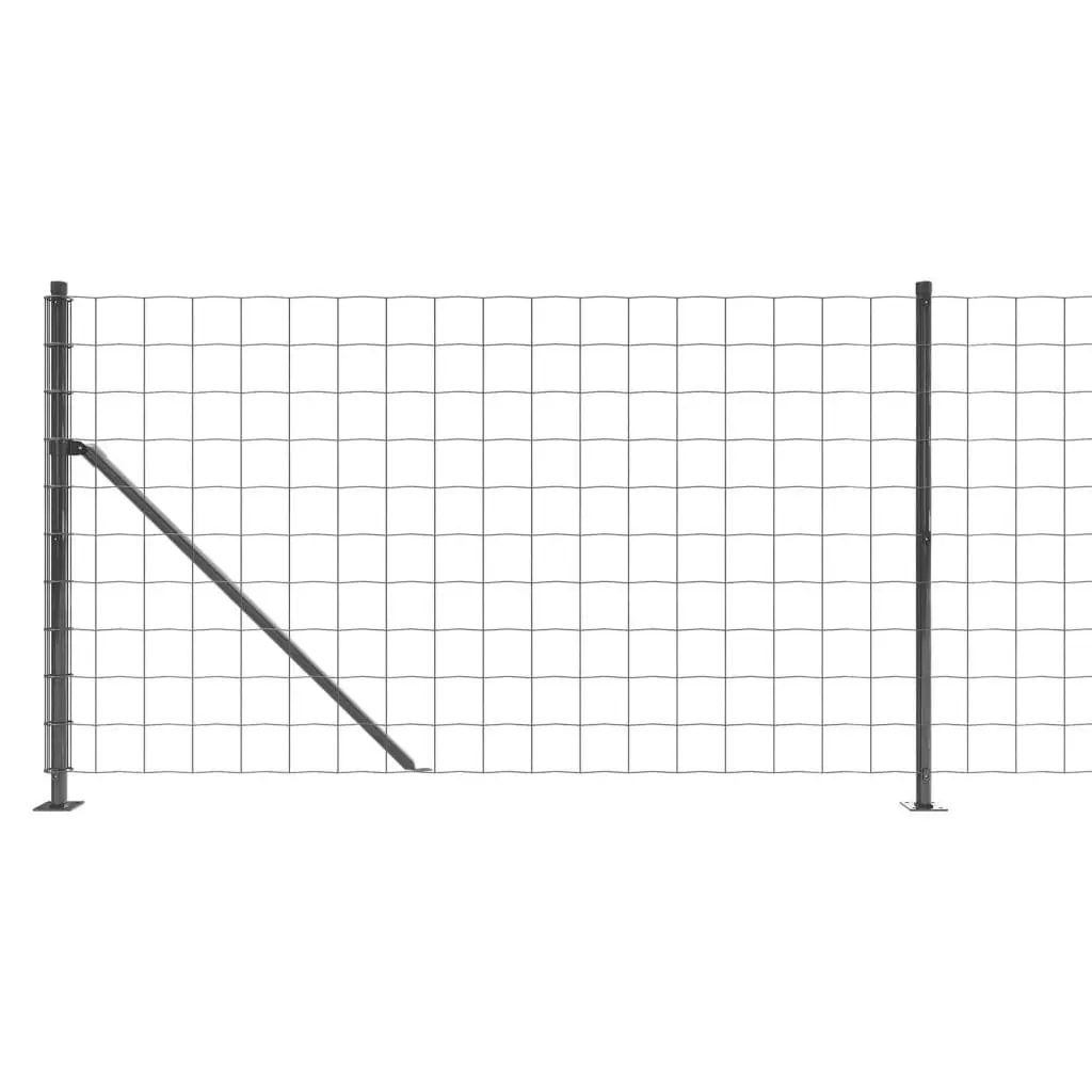Wire Mesh Fence Panel with Flange Anthracite 1x25m Garden Barrier Enclosure