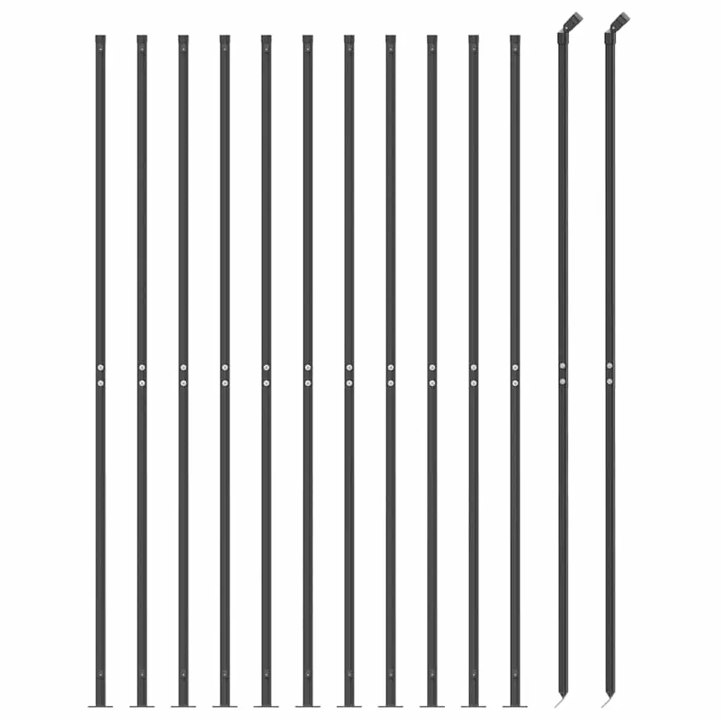 Wire Mesh Fence Panel with Flange Anthracite 1.4 x 25 m