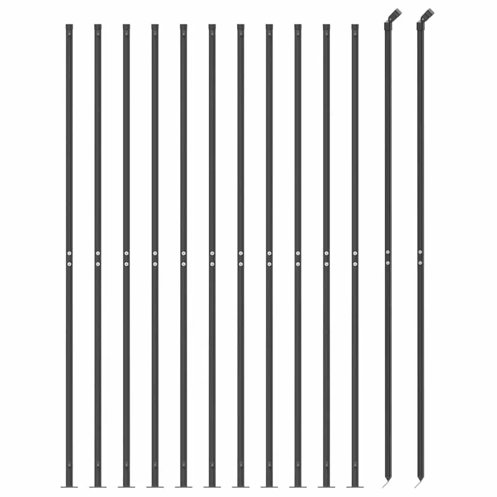 Anthracite Grey Wire Mesh Fence Panel with Flange 1.6 x 25m Outdoor Barrier