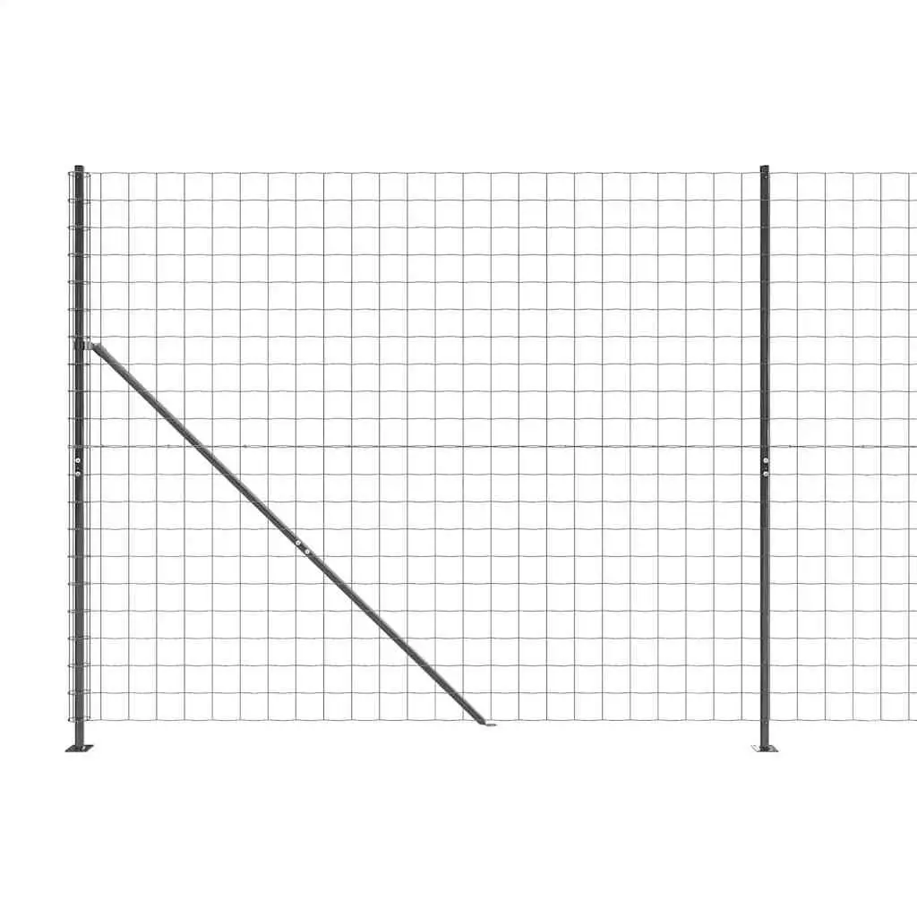 Anthracite Grey Wire Mesh Fence Panel with Flange 1.6 x 25m Outdoor Barrier
