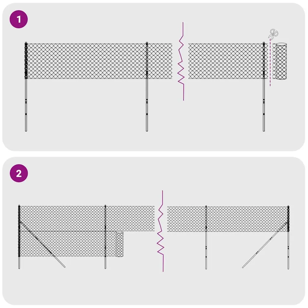 Anthracite Grey Wire Mesh Fence Panel with Flange 1.6 x 25m Outdoor Barrier
