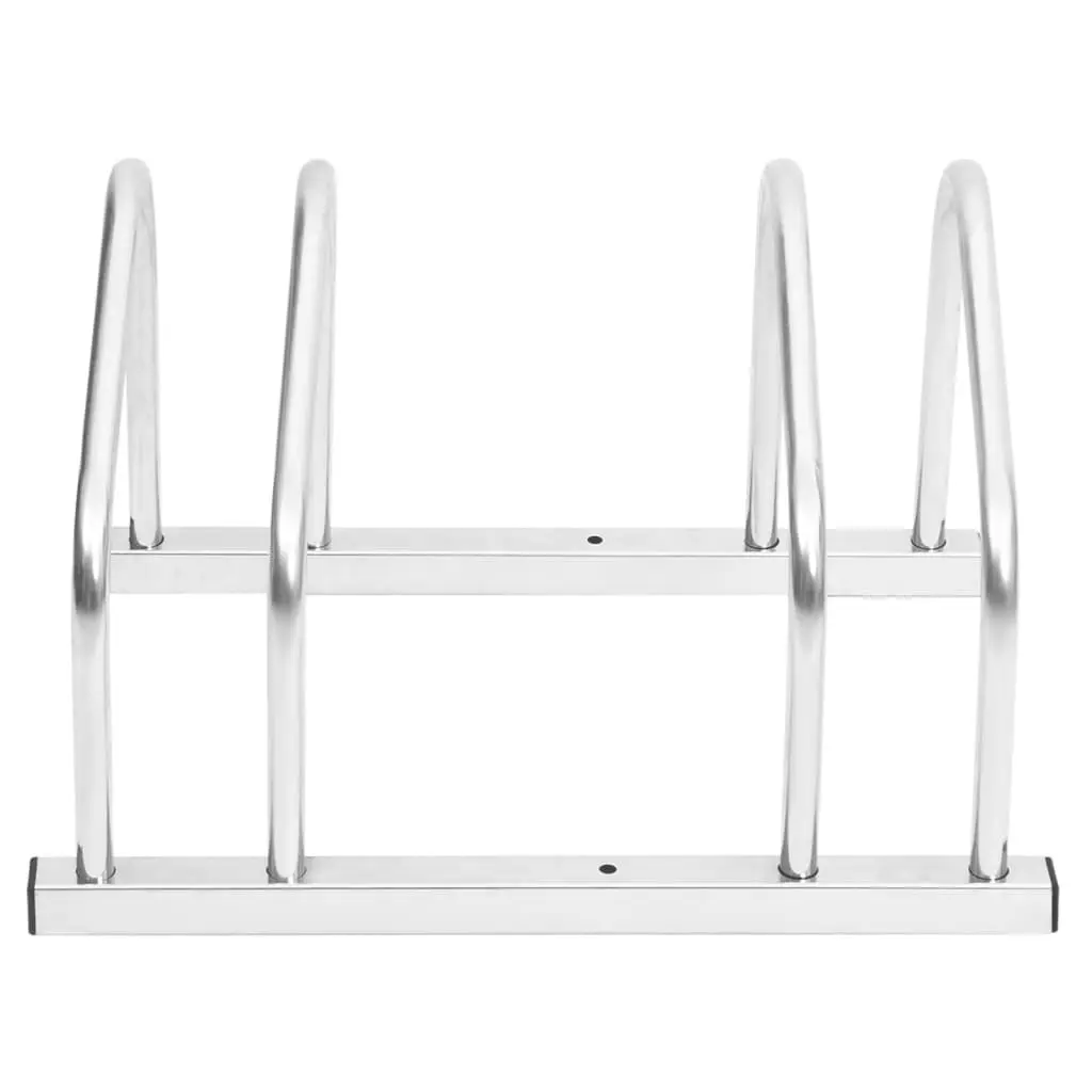 Bike Rack Galvanised Steel Ground Storage Stand for 2 Bicycles
