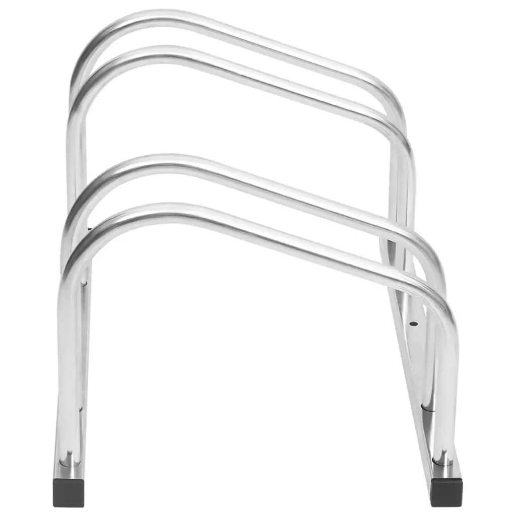 Bike Rack Galvanised Steel Ground Storage Stand for 2 Bicycles