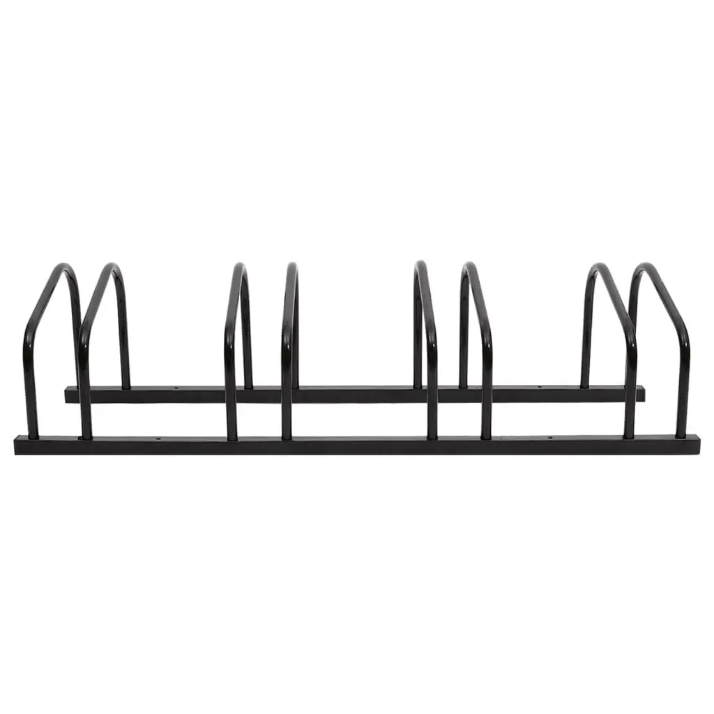 Bicycle Rack Steel Floor Parking Storage Black 4 Bikes