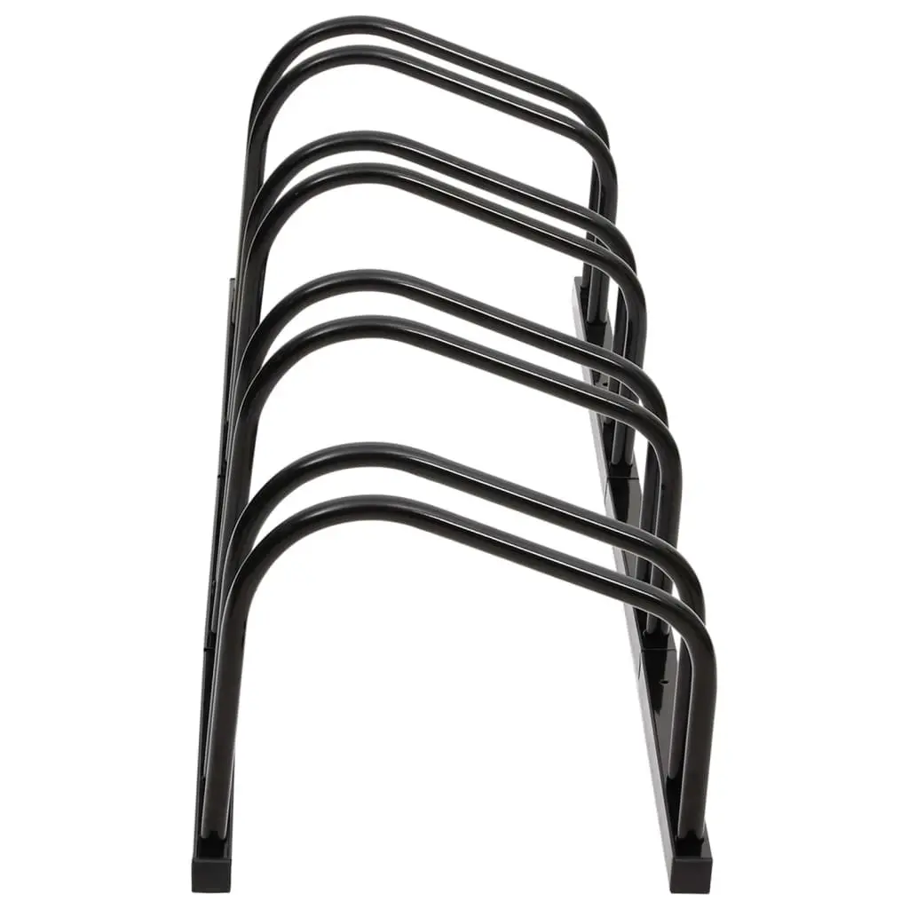 Bicycle Rack Steel Floor Parking Storage Black 4 Bikes