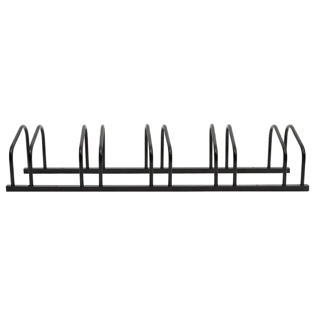 Bike Rack Floor Standing Steel Black for 5 Bikes Storage Organizer