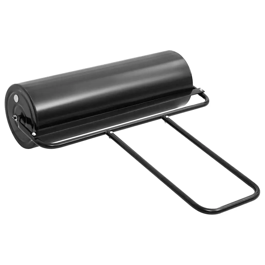 Garden Lawn Roller Push Handle Black 63L Iron Steel Aerator Tool