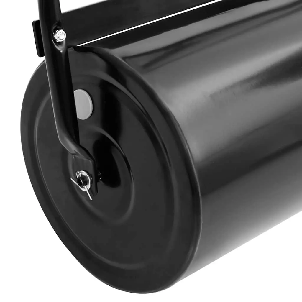 Garden Lawn Roller Push Handle Black 63L Iron Steel Aerator Tool