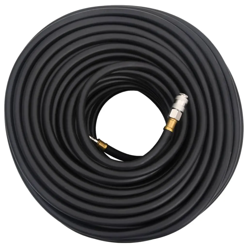 Hybrid Air Hose Durable Rubber PVC 20m 0.6" Black