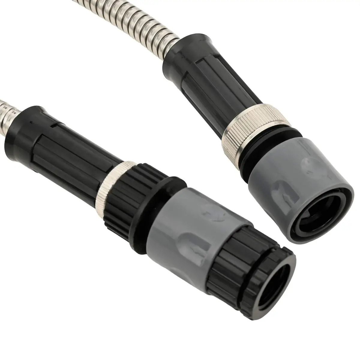 Garden Hose Stainless Steel 7.5m with 8-Function Spray Nozzle for Watering Gardening Cleaning