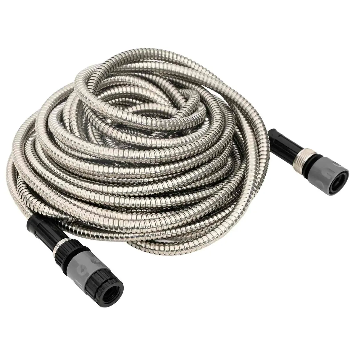 Garden Hose Stainless Steel 15m with 8-Function Spray Nozzle