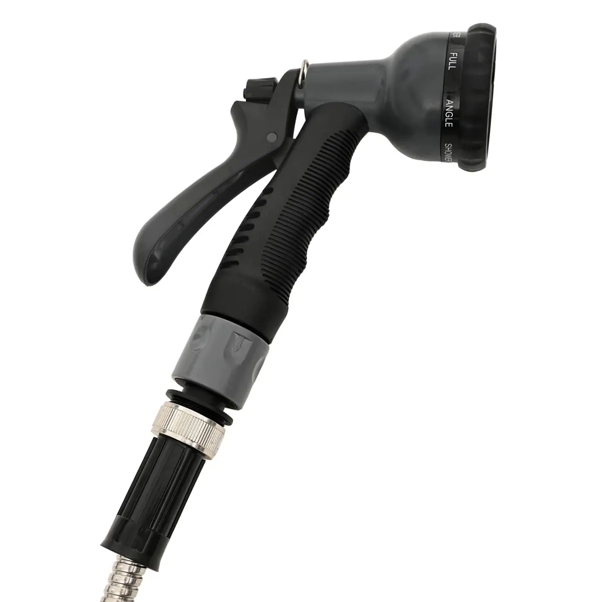 Garden Hose Stainless Steel 15m with 8-Function Spray Nozzle