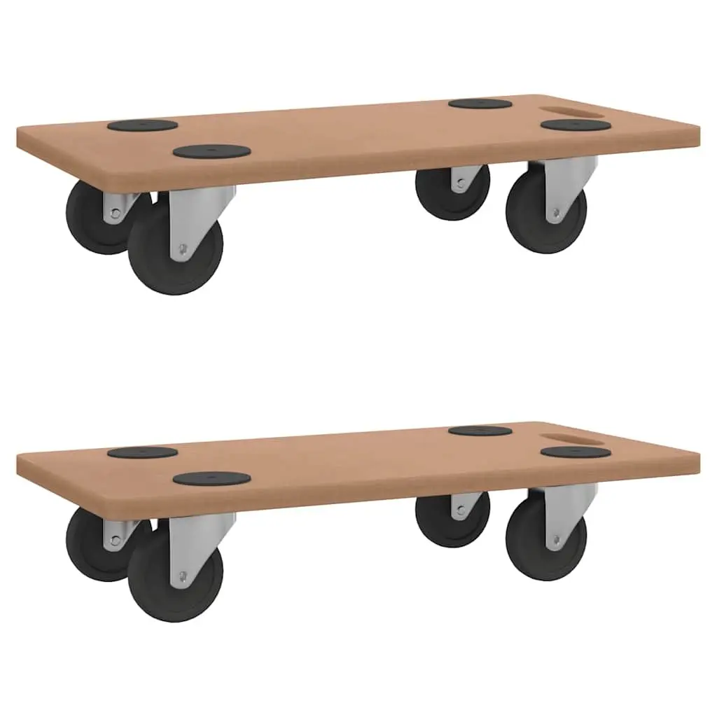Dolly Trolleys 2 Piece Rectangular Brown Moving Platform Furniture Transport