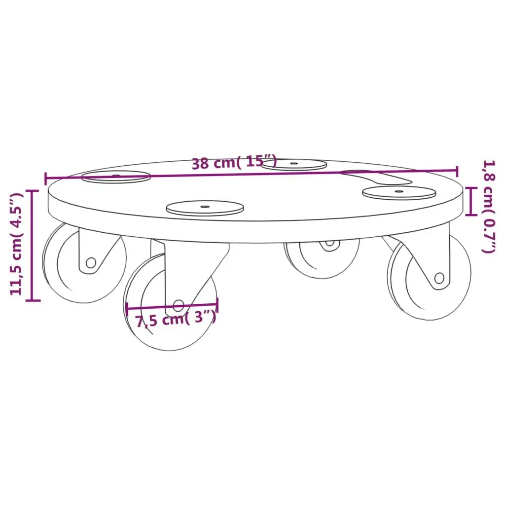 Dolly Trolleys Round Moving Platform Set Anti-slip 6 Piece