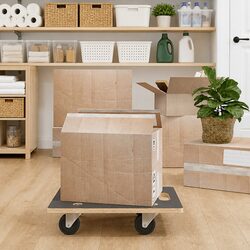 Transport Trolley 2 pcs Rectangular Furniture Mover Dolly Plywood 250kg Capacity