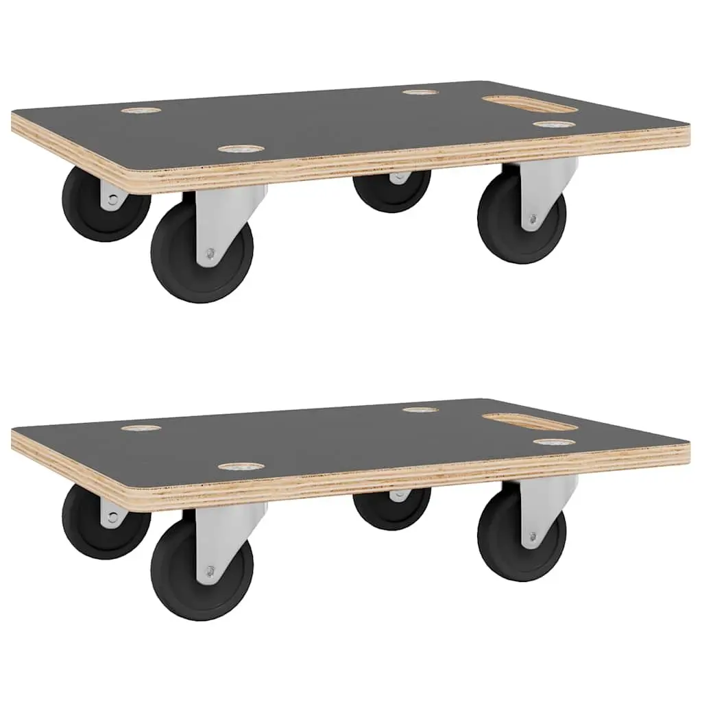 Transport Trolley 2 pcs Rectangular Furniture Mover Dolly Plywood 250kg Capacity