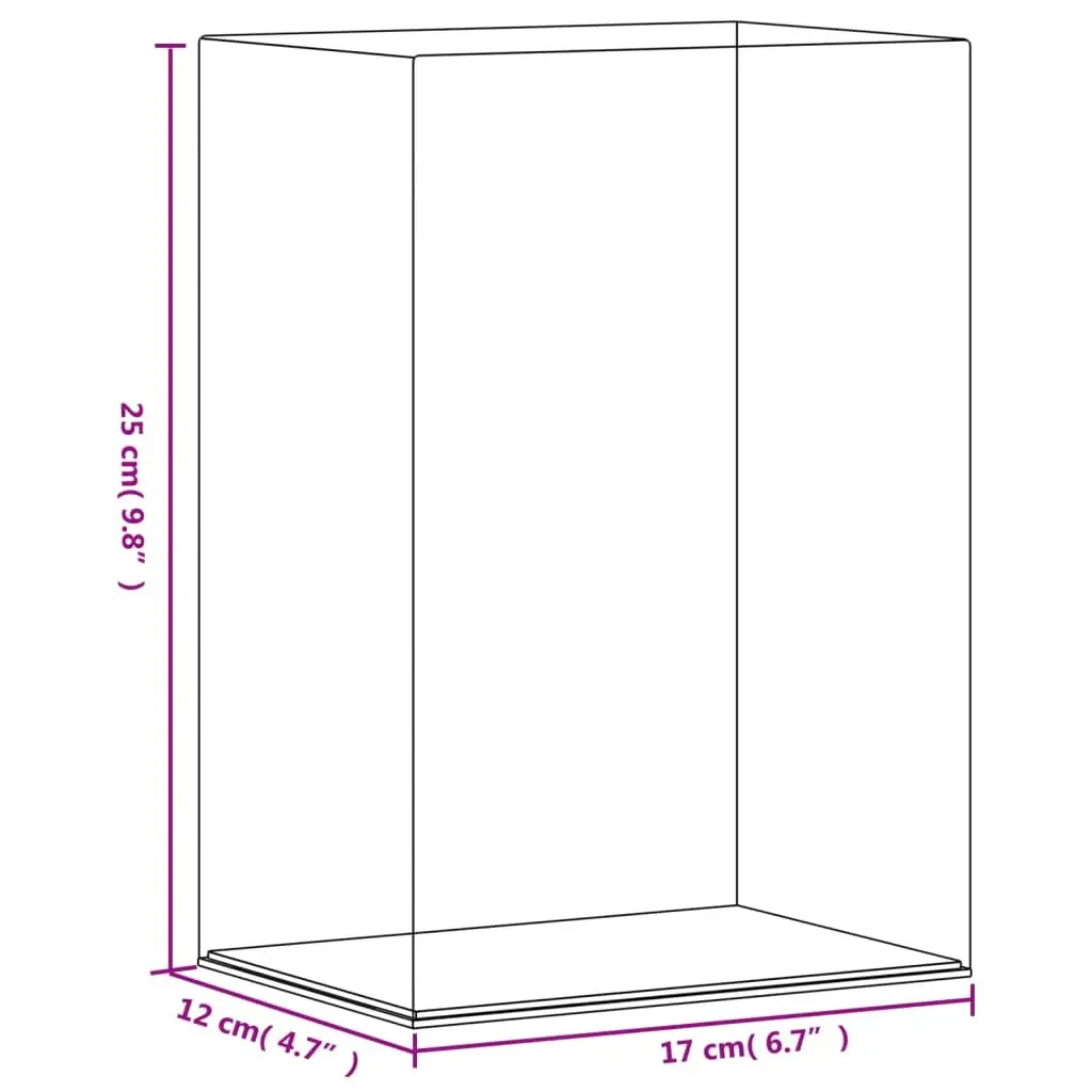 Acrylic Display Box Transparent Dustproof 17 x 12 x 25 cm Showcase Case for Collectibles Toys Models