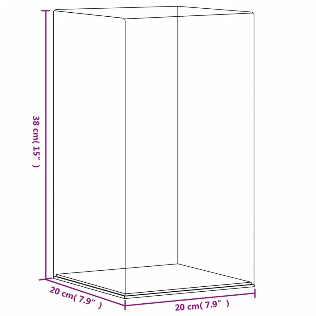 Acrylic Display Box Dustproof Clear 20x20x38 cm