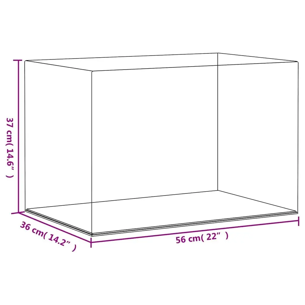 Acrylic Display Box Transparent 56x36x37cm Dustproof Collectibles Showcase Case