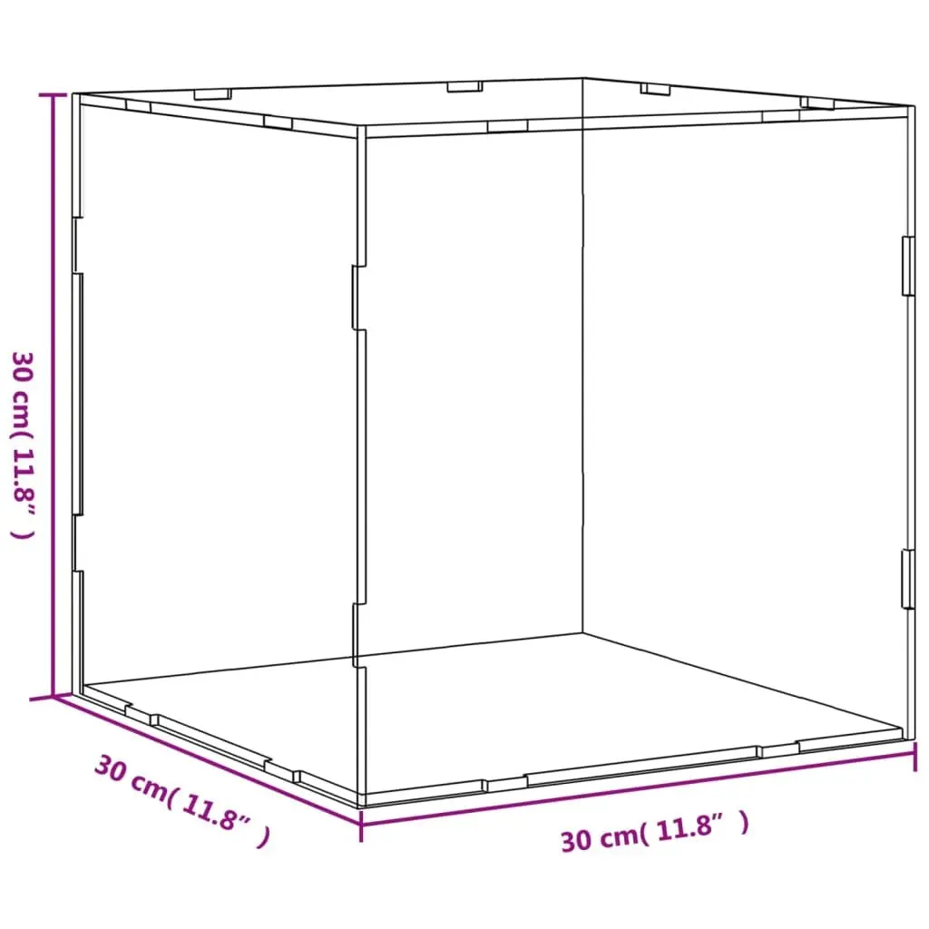 Acrylic Display Box Clear 30x30x30cm Transparent Dustproof Collectibles