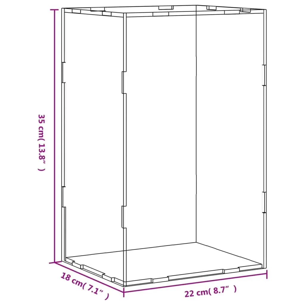 Acrylic Case Dustproof Display Box Transparent Protection Showcase 22x18x35cm