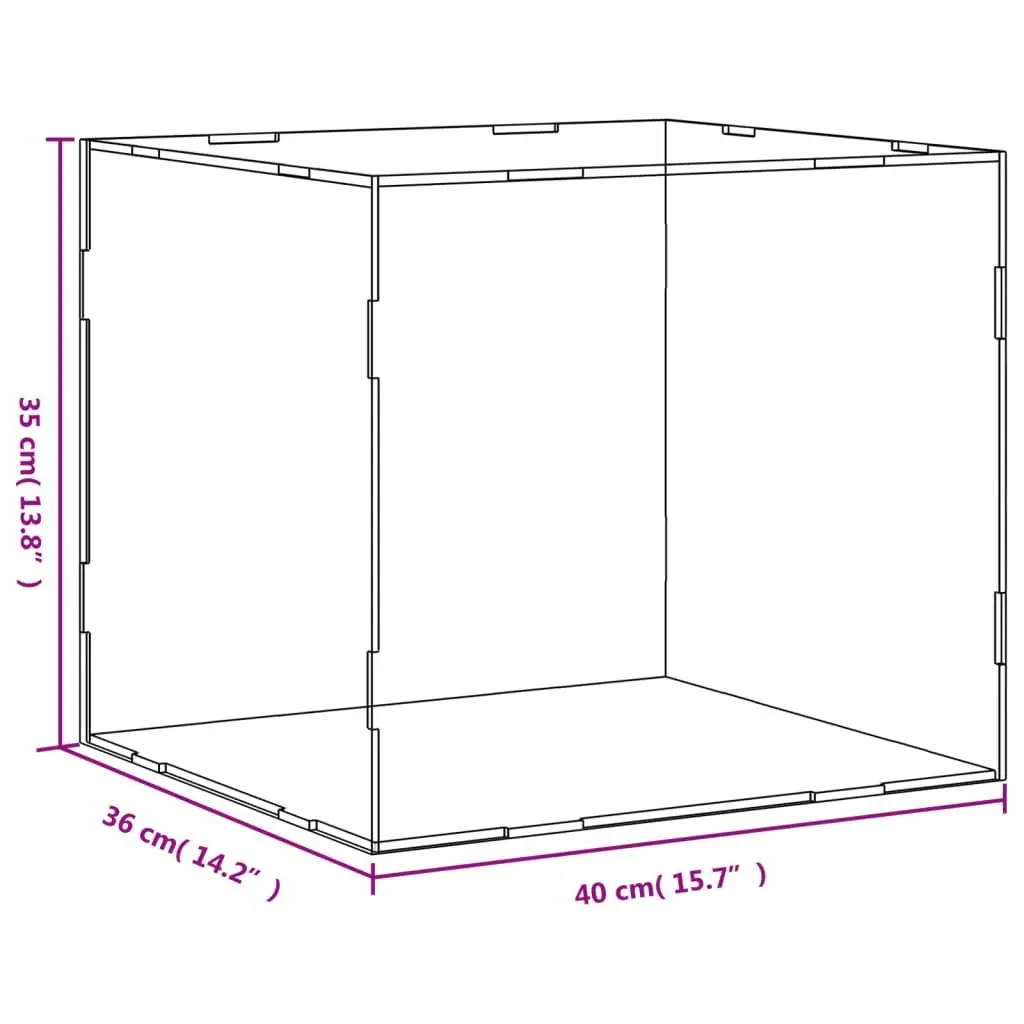 Acrylic Display Box Transparent Dustproof 40x36x35cm Collectibles Showcase Case
