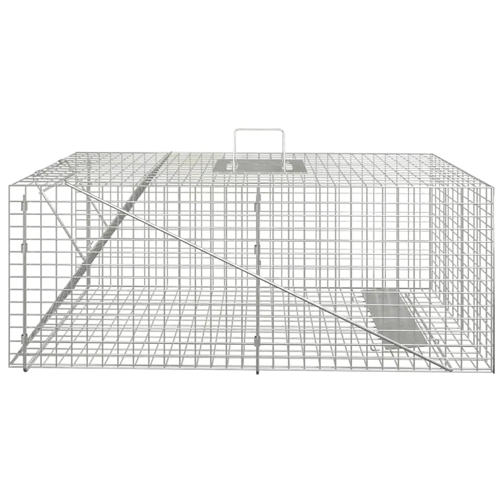 Humane Live Catch Animal Trap Galvanised Iron Wire Mesh 64.5x25x26.5cm