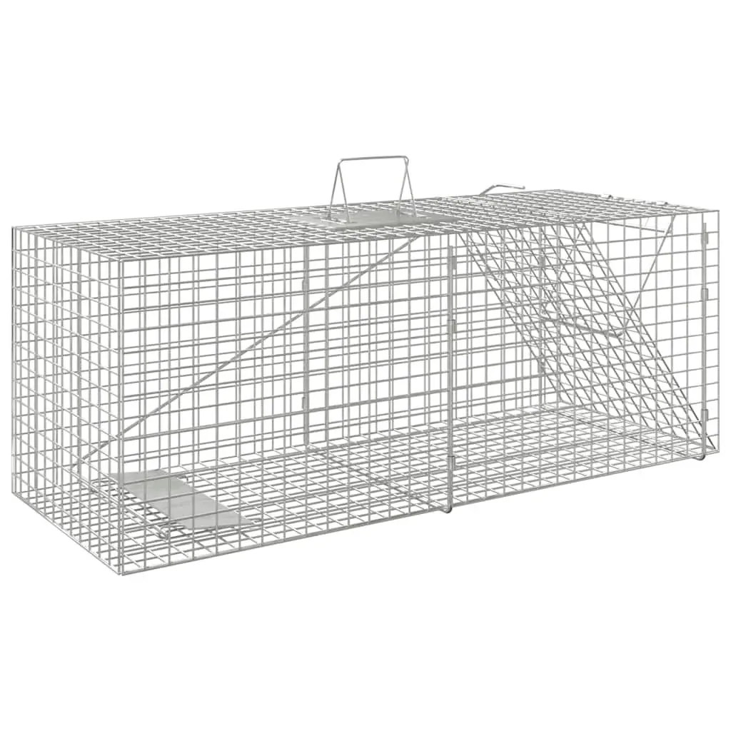 Humane Live Catch Animal Trap Galvanised Iron Wire Mesh 64.5x25x26.5cm