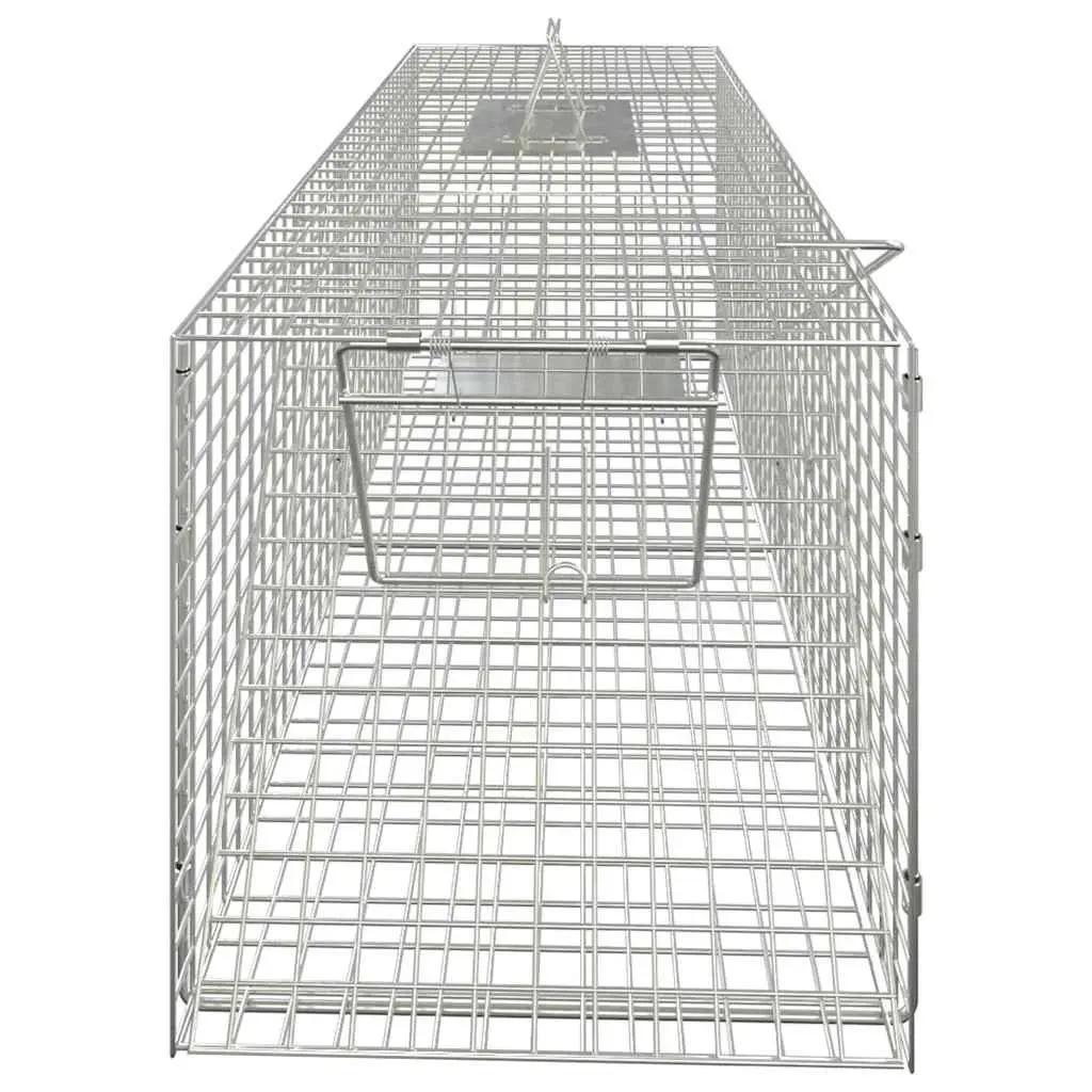 Humane Live Catch Animal Trap Galvanised Iron Wire Mesh 64.5x25x26.5cm