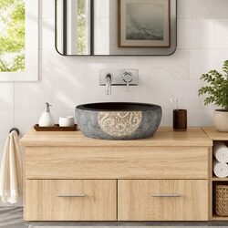 User-Friendly Black Ceramic Round Sink for Bathrooms