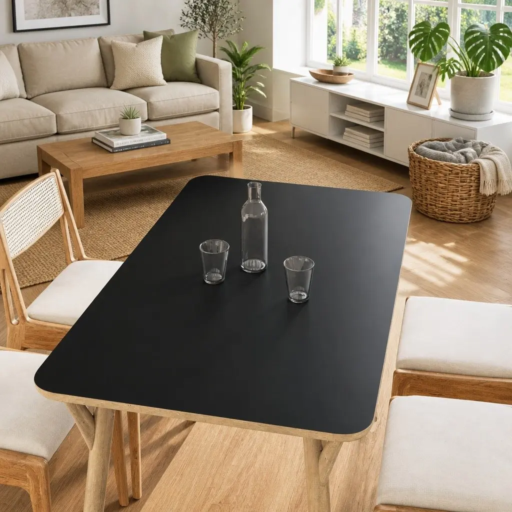 Self-Adhesive Matte Black Furniture Sticker Vinyl Wrap 90x500cm