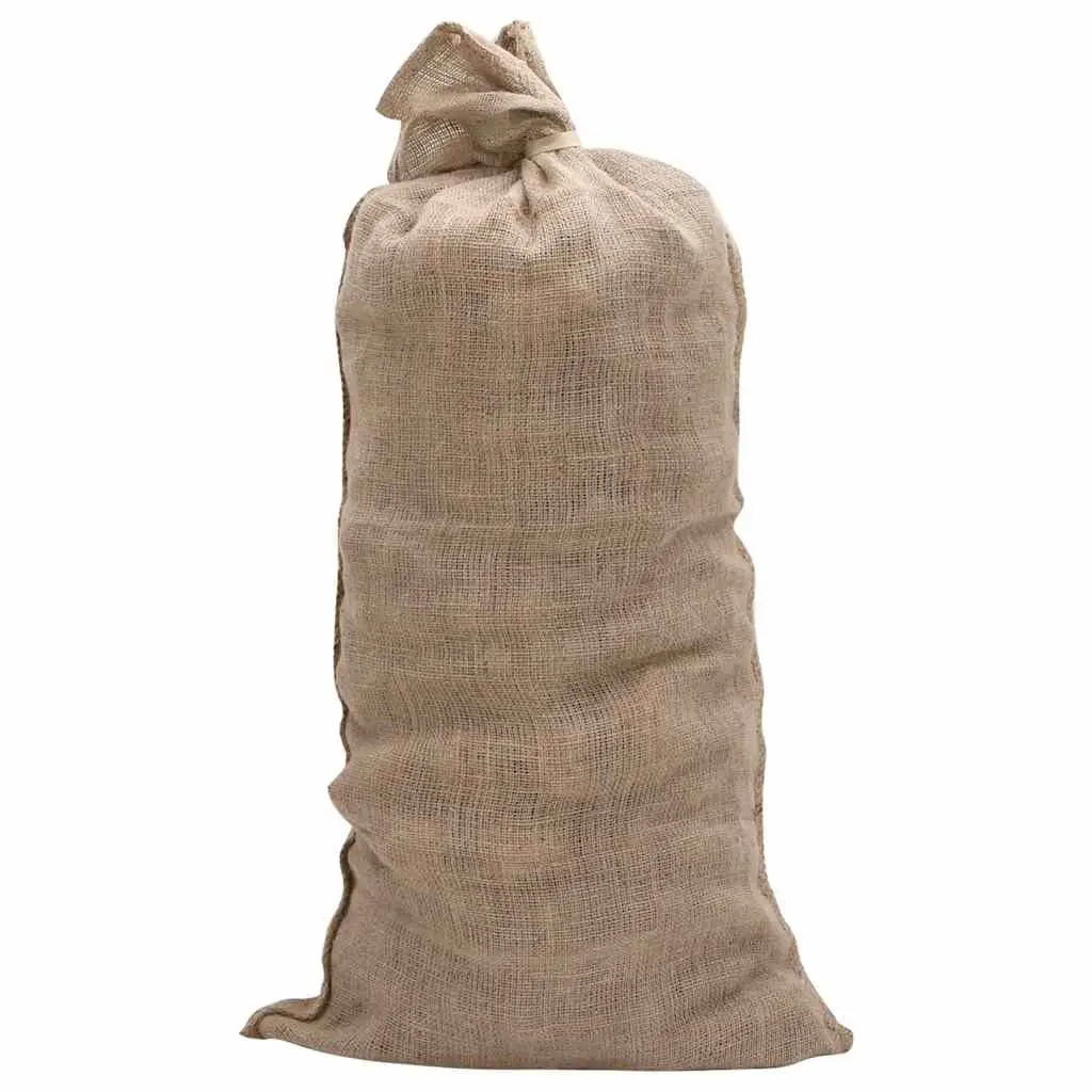 Jute Sacks Storage Bags Natural Burlap 65x135 cm 10 Piece