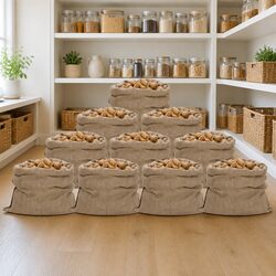 Jute Sacks 10 Pieces 100x110 cm Storage Bags Burlap Hessian Garden Multipurpose