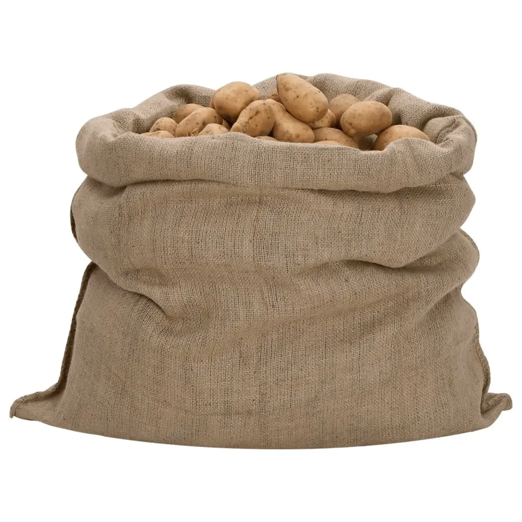 Jute Sacks 10 Pieces 100x110 cm Storage Bags Burlap Hessian Garden Multipurpose