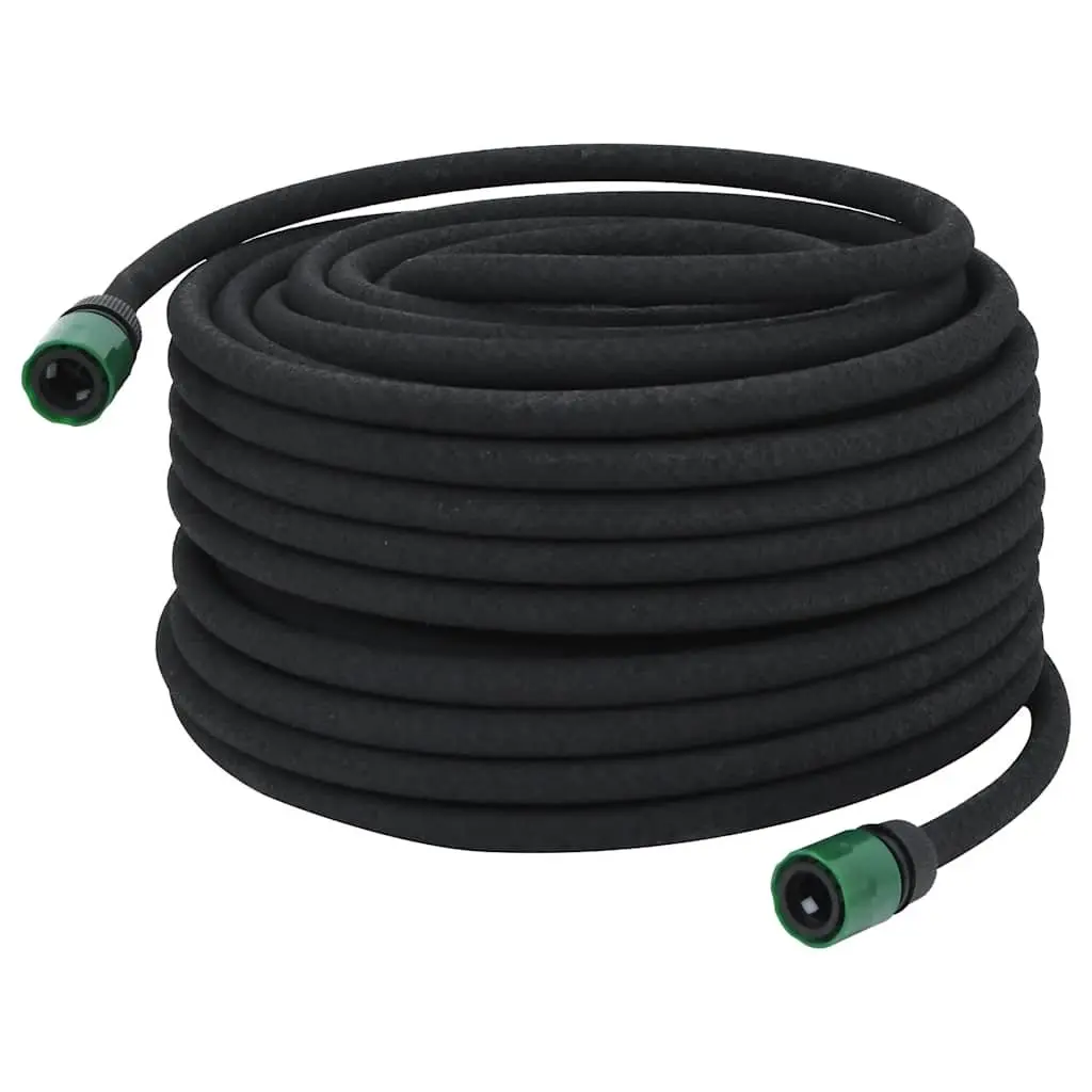 Garden Soaker Hose Flexible 50m Black Drip Irrigation Watering Rubber Hose